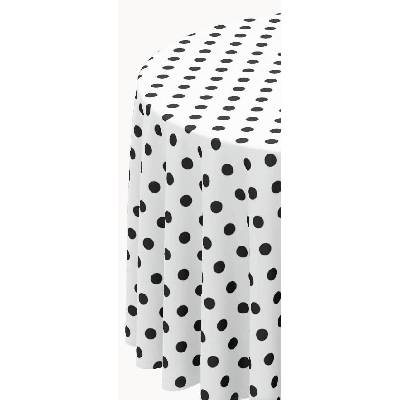 Obrus PVC 097A bodka čierna na bielom podklade metráž, 20 m x 140 cm, IMPOL TRADE