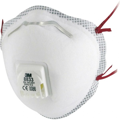 3M 8833 respirátor proti jemnému prachu, s ventilem FFP3 10 ks