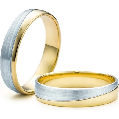 SAVICKI Сватбени халки: двуцветно злато, кръгли. 5 мм