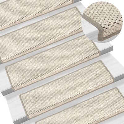 zahrada-XL Samolepicí nášlapy na schody sisal 15 ks 65 x 21 x 4 cm platina 326882