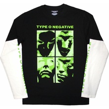 Type O Negative Faces Sleeve Print Layered Black & White