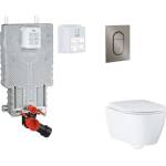 GROHE Uniset - Комплект за предстенна инсталация, тоалетна седалка, седалка SoftClose и бутон Arena Cosmopolitan S, четка Hard Graphite SANI15BB5112 (SANI15BB5112)