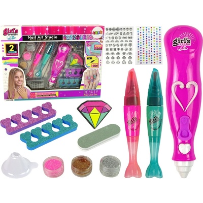LEAN Toys Sada na malování nehtů s perličkami, třpytkami a dekoračními kamínky pro děti od 5 let