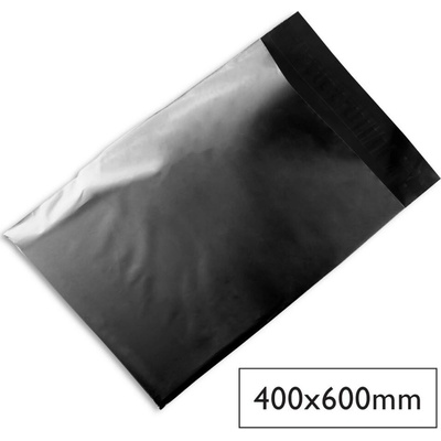 Plastové kurierske obálky na zásielky Q-Connect 400 x 600mm čierne 100ks