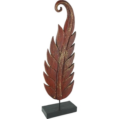 Dřevěná dekorace Twisted Leaf červená levá - velká