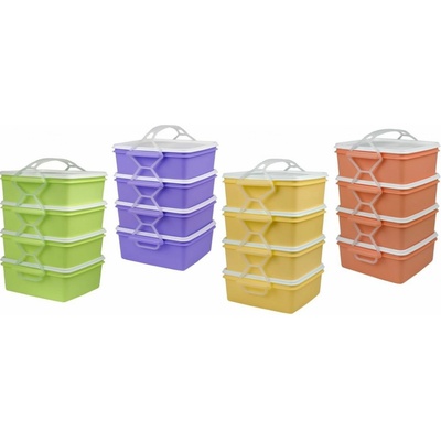 Plastový jídlonosič 4 x 1,2 l, 17 x 15 x 25 cm – Zbozi.Blesk.cz