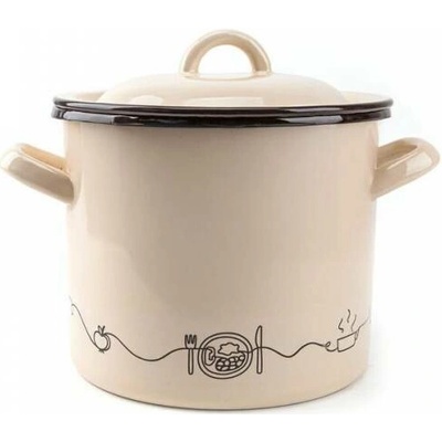 Kinekus Hrniec smaltovaný s pokrievkou 19cm/4L dekor Linea