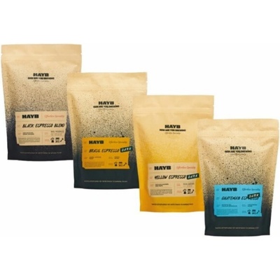 HAYB Mletá káva DARK Espresso Starter Pack 4 x 250 g