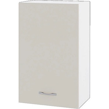 ИРИМ Горен шкаф с врата и рафт Сити БС-6 бяло гладко / сатен 45 см