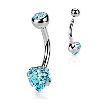 Šperky4U ocelový piercing do pupíku srdce BS0009-Q