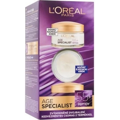 L'Oréal Paris Age Specialist 55+ darčekový set denná pleťová starostlivosť 50 ml + nočná pleťová starostlivosť 50 ml