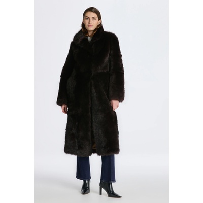 Gant long shearling coat hnedý