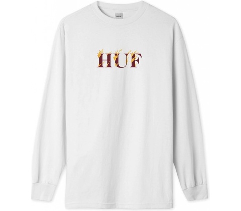 Huf Burning LS Tee white