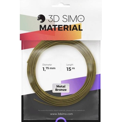 3Dsimo Vlákno pro 3D tiskárny 3D Simo Metall Bronze, 1.75 mm, 40 g, bronzová metalíza