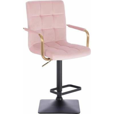 LuxuryForm Design Verona Gold Velur na čiernej hranatej podstave ružová