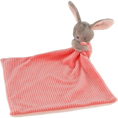 Teddies Zajíc/Zajíček usínáček plyš 25x25 cm růžový na kartě v sáčku