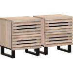 vidaXL Нощни шкафчета, 2 бр, 40x34x46 см, избелено мангово дърво масив (377433)