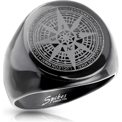 Steel Edge Pánský pečetní prsten 7387 Větrná růžice
