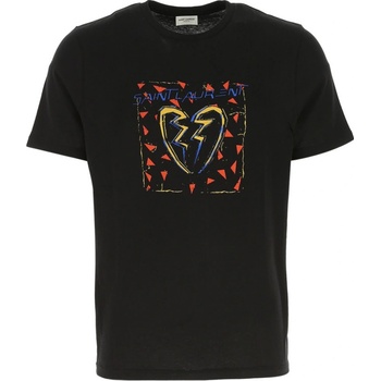 SAINT LAURENT Broken Heart Black tričko černá