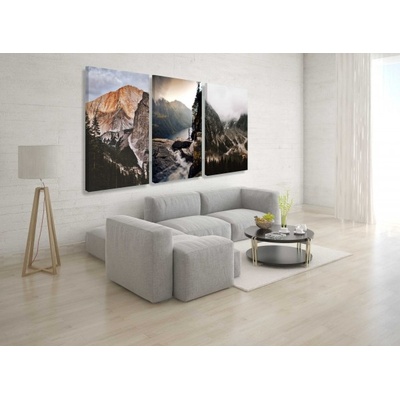 Divio Třídílný obraz na plátně hory, vzor 20172 Velikost: 90x180 cm