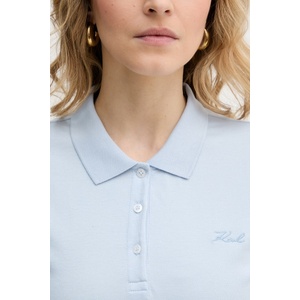 Karl Lagerfeld Тениска с яка дамска памук с еластан (B2W17097) - answear - 107,55 лв