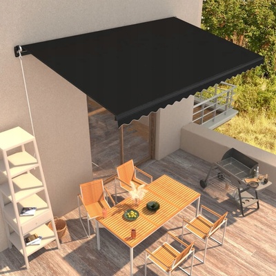 Dekorhome Ručně zatahovací markýza 4,5x3 m Antracit