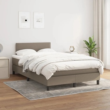 vidaXL Боксспринг легло с матрак, таупе, 120x200 см, плат (3139965)