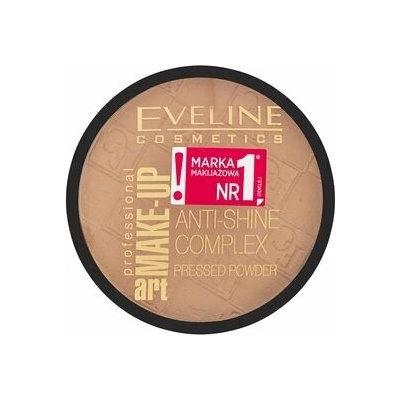 Eveline Cosmetics Art Make-Up Anti-Shine Complex Pressed Powder 33 Golden Sand zmatňujúci minerálny púder s hodvábom 14 g