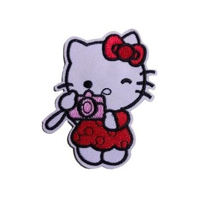 Nášivka nažehlovací Hello Kitty s foťákem