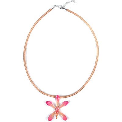 Dannyra Колие с истинска орхидея и копринена верижка модел 6 Dannyra Jewels