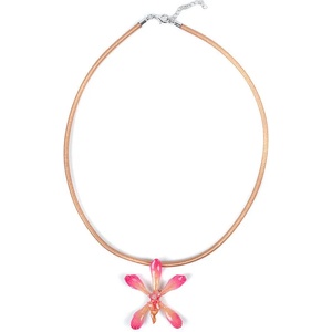 Dannyra Колие с истинска орхидея и копринена верижка модел 6 Dannyra Jewels