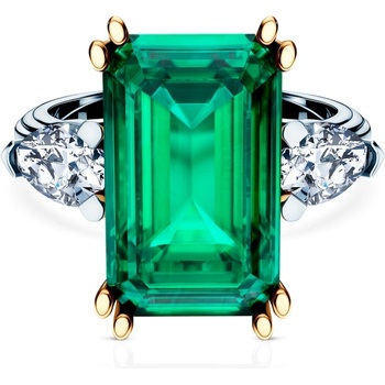 SAVICKI Пръстен Savicki: двуцветно злато, смарагд, диаманти