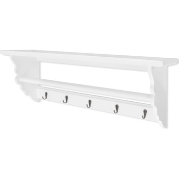 Image 1 of vidaXL Закачалка за дрехи, за стена, MDF, бяла, бароков стил (242644)