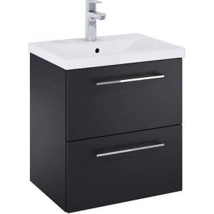 Roca Шкаф Unik Roma Compact Plus, matt black, 515 x 395 mm с 2 чекмеджета и умивалник (A852472532)