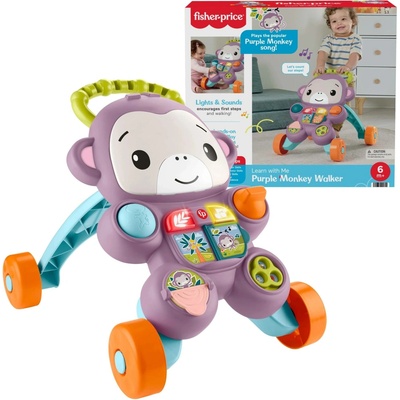 Fisher Price Fialová Opice Chodítko interaktivní odrážedlo