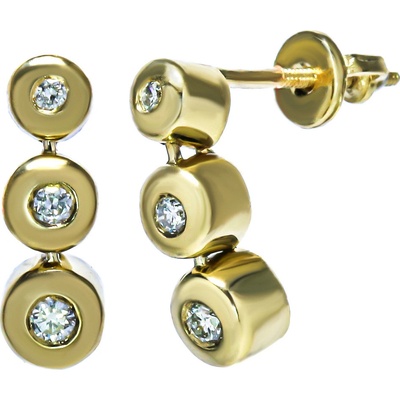 Blink-Blink Zaujímavé diamantové náušnice zo žltého zlata 3148ZDG