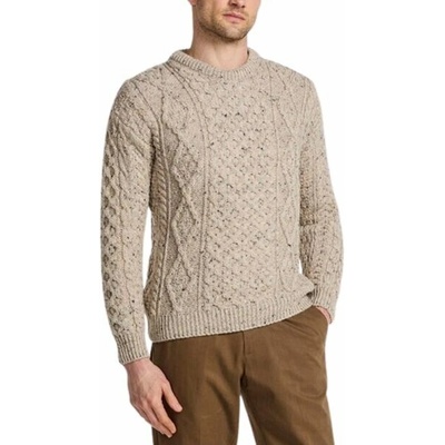 Vlnka pánský vlněný svetr s kulatým výstřihem béžová – Sleviste.cz