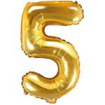 Party Deco Фолиев Балон Цифра, Златно, 35см - 5 (fb10m-5-019)