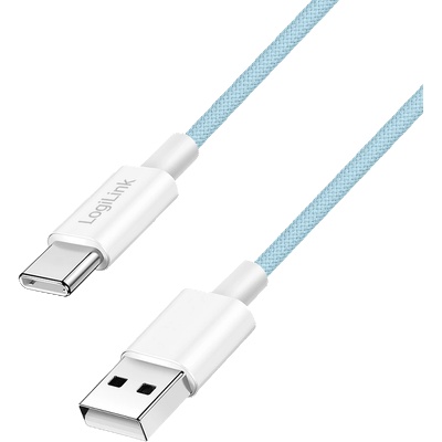 LogiLink USB 2.0 Type-C кабел, C/M - A/M, 480 Mbps, 60W, найлон, син, 1 м