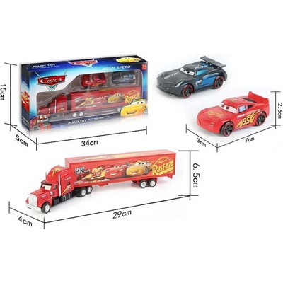 Тир Маккуин с отварящ фургон 29 см. с две метални колички 1210-27