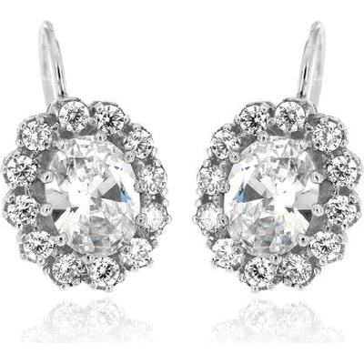 Zlatnictví U Kostela dámské náušnice s bílým kamenem 321b