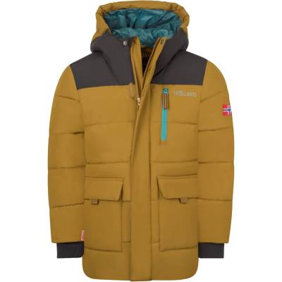 TROLLKIDS Детско зимно яке Trollkids Kid's Torsvag Parka Winter jacket - Bronze / Black / Stormy Blue - размер 104 (EU) (703-7241-0112)