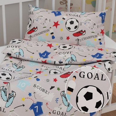 Biante Sandra SA 646 Futbal to je hra na sivom do postieľky 90 x 140 cm 50 x 70 cm