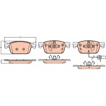 Sada brzdových platničiek kotúčovej brzdy TRW GDB2127