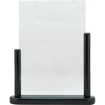 Securit Akrylový stojan na menu s lakovanou základňou A4 čierny