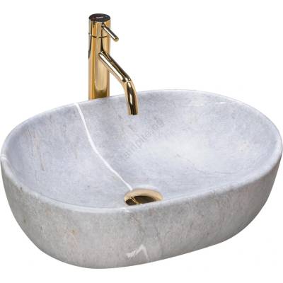 Rea REA-U9889 - Мивка за плот LARA 35x48, 5 см керамика/сива/имитация на камък (RE0305)