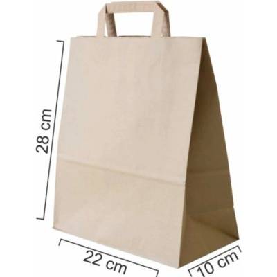 Zawmark Plus Taška papierová 22x10x28cm hnedá, ploché ucho 250ks/bal