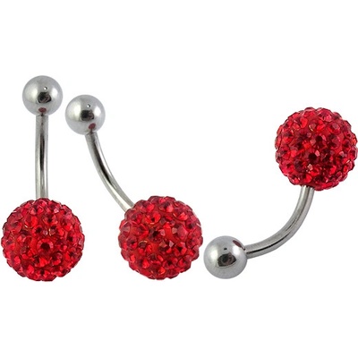 Steel Jewelry piercing červená kulička z chirurgické oceli PR121153