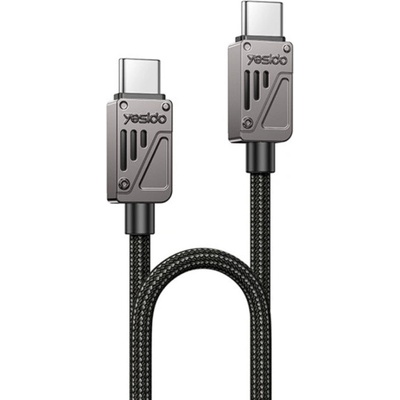 Yesido CA196 opletený nabíjecí a datový USB-C na USB-C 2m šedý