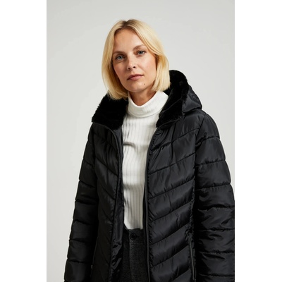 Moodo Стеганa яке с качулка и закопчаващи се джобове в черно Moodo Moodo | Cheren | ЖЕНИ | 38